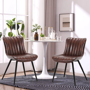Genuine Leather Side Kitchen & Dining Chairs You'll Love | Wayfair